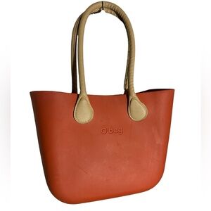 O Bag Obag Iconic Italian Tote Bag Bright Coral Orange